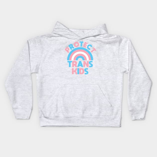 Trans Rights - Protect Trans Kids - Rainbow - Vintage Look Kids Hoodie by LaLunaWinters